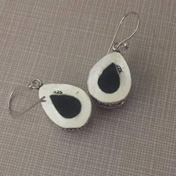 NEW artisan dark green quartz dangle earrings - Picture 8 of 11